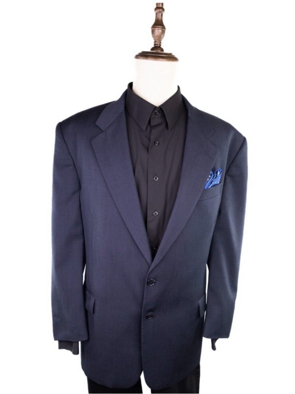 Men's Dark Navy Two-Button Tailored Blazer